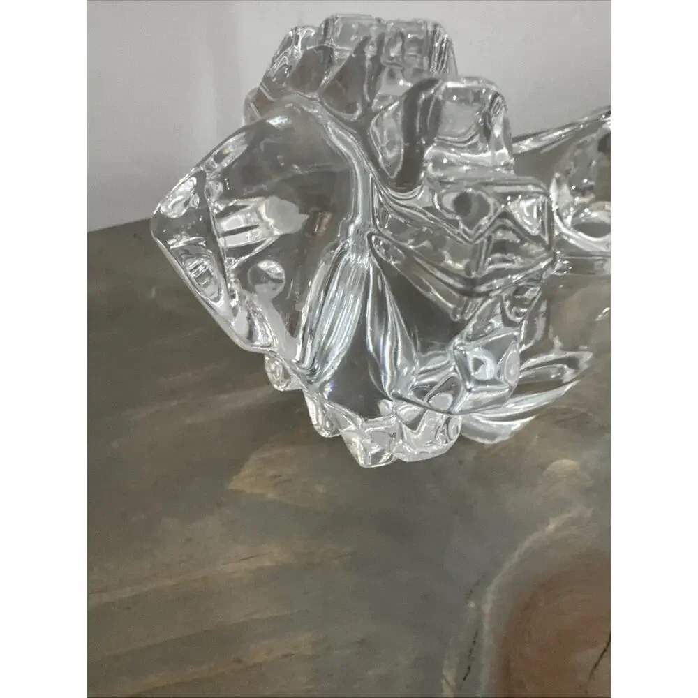 Sasaki Japan Crystal Glass Lion Figurine Accessory, Candy, Trinket Dish No Chips